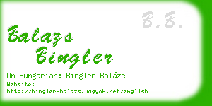 balazs bingler business card